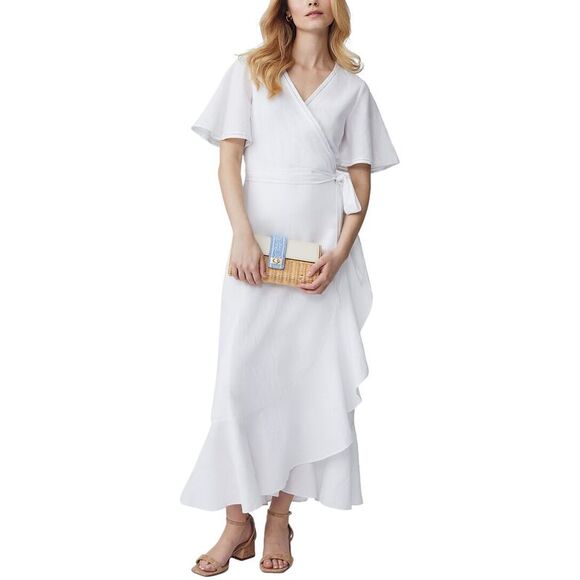 J.Mclaughlin Womens  Aurora Linen-Blend Dress - Picture 1 of 3